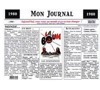 Générique Set de Table année 1980 - Mon Journal - plastifié - Année de Naissance ou Anniversaire - Idéal pour Cadeau