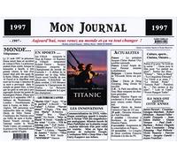 Générique Set de Table année 1997 - Mon Journal - plastifié - Année de Naissance ou Anniversaire - Idéal pour Cadeau