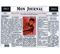 Générique Set de Table année 2013 - Mon Journal - plastifié - Année de Naissance ou Anniversaire - Idéal pour Cadeau