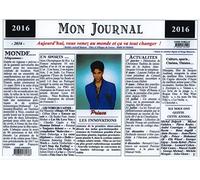 Générique Set de Table année 2016 - Mon Journal - plastifié - Année de Naissance ou Anniversaire - Idéal pour Cadeau
