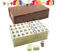 Générique Set De Tuiles Mahjong | Jeux De Société Portables,Jeux De Mahjong pour La Famille,pour Intérieur Extérieur Voyage Maison Fête Famille Adultes Débutants