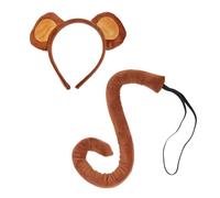 Générique Set Déguisement Singe - Oreilles et Queue Enfant | Serre-tête avec queue pour costumes d’animaux | Accessoire amusant pour carnaval, fête d’école, Halloween, cosplay & spectacles déguisés