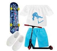 Générique Set di Mini per dita - Scooter da Con Pantaloni da, Scarpe e attrezzi,Mini tastiere da Finger Toys | Regali Finger Skater per Bambini