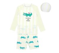 Générique Set Due Pezzi da Bagno Bambino Con Maglietta Manica Lunga UPF50 e Stampa Coccodrillo per Bambini 2-10 Anni Estate 2026(Yellow, 6-7 Years)