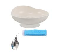 Générique Set D'ustensiles de Repas Anti-renversement en Plastique et Silicone, Cuillère Ergonomique et Fourchette Pliable pour Personnes Âgées à Mobilité Réduite à Domicile