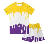 Générique Set Été Garçon, T-Shirt Coton Manches Courtes Short Jogging - Tenue Décontractée 2-8 Ans Motif Avion, pour Jeux Dynamiques