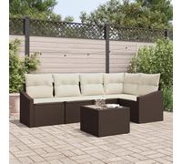 Générique Set Jardin de 5 pièces avec Coussins rotin Poly Gris,Canapés de Jardin,50.6KG-3355397