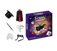 Générique Set Magique avec Chapeau Baguette Gants Costume Interactifs | Accessoires de Tours de Magie pour Cosplay Enfant Pour garçons et filles Noël Halloween fête cosplay scène de rôle