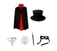Générique Set Magique avec Chapeau Baguette Gants marionnette Lapin Costume | Kit magicien enfant d'imitation Pour garçons et filles Noël Halloween fête cosplay scène de rôle