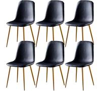 Générique Set of 6 Dining Chairs Soft and Backrest Kitchen with Solid Metal Legs for Living Room Lounge Home(A)
