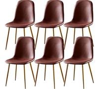 Générique Set of 6 Dining Chairs Soft and Backrest Kitchen with Solid Metal Legs for Living Room Lounge Home(D)