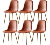 Générique Set of 6 Dining Chairs Soft and Backrest Kitchen with Solid Metal Legs for Living Room Lounge Home(G)