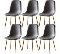Générique Set of 6 Dining Chairs Soft and Backrest Kitchen with Solid Metal Legs for Living Room Lounge Home(B)