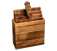 Générique Set Plateau Style Puzzle - 4 Pièces PlateauApéritif Bois | PlanchesÀ Découper Fromage Emboîtables Pour Fromage Viande | Plateau Service Avec Boîte Rangement Pour Réunions Familiales, 46x46
