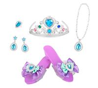 Générique Set Princesse 5 Pièces | ABS, 312g, Chaussures 18cm | Bijoux Jeu Rôle Couronne Collier Bague Boucles Clip | Chaussures Princesse Fille Anniversaire, Déguisement Fête