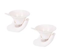 Générique Sets de Filtres à Thé et Collection Lot de 2 en Céramique Blanche Design Créatif Passoires à Thé Réutilisables pour Filtrer Résidus