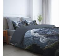 Générique Sets de Housses de couettes, Imprimée Parure de lit - Lavable en Machine Facile à Repasser - Anime Tigre À Dents De Sabre Fantastique Ancien - Blanc - Set de Housse de Couette(135 x 200)