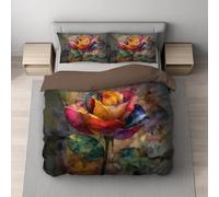 Générique Sets de Housses de couettes, Parure de lit - Microfibre Imprimée - Lavable en Machine - Fantastique Rose en Verre Abstrait - Multicolore - Set de Housse de Couette （ 240 x 260 ）