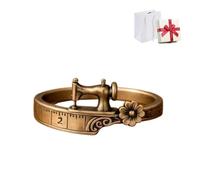 Générique Sewing Machine Bracelet & Ring Set, Vintage Jewelry with Measuring Tape Detail, Creative Artisan Gift for Crafters,Sewers & Costume Designers (Ring)
