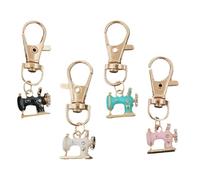 Générique Sewing Machine Keychain, Vintage Keyring, 0.55x0.63 inches Mini Retro Machine Pendant with Fine Detail, Stylish Fashion Accessory for Bags and Backpacks, Teens Friends, 4 Pieces Set