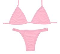 Générique Sexy Micro Bikini Femme 2 Pieces Coquine Lingerie à Lacets Maillot de Bain Hot Nuisette Piscine Soiree Club Plage Fete Carnaval Anniversaire Deguisement