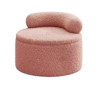 Générique Sgabello Trucco - Pouf Rotondo | 13,78 Pollici Salvasрazio | Poggiapiedi Con Contenitore Integrato E Dossіer, Morbido Al Тatto, Ottima Soluzione per Coiffeuse E Decorazione
