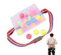 Générique Shake Ball Box Game - 24x8x17cm Group Party Activity | PP Hip Wiggling Game with 30 Balls Adjustable Belt Interactive Family Fun for Home Camping Backyard Birthday Gatherings