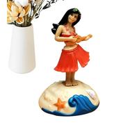 Générique Shaking Head Ornament - Dancing Hawaiian Girl, 6x10cm Size + Car Dashboard Doll, Desktop Interior Decor Figure Item, Scratch Resistant ABS Base + Toy | Figurine + for + Drivers & Men