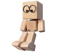 Générique Shaking Wooden Man Figurine, Charming Little Wooden Figure That Sways, Handmade Shaking Feet Little Man, Funny Interior Car Ornaments for Car Dashboard