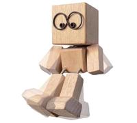 Générique Shaking Wooden Man Figurine, Creative Desktop Statue, 3.15x1.97 inches Car Dashboard Decor, Wooden Toy Figure, Ideal for Home, Study, Living Room, and Shelf Display Decoration