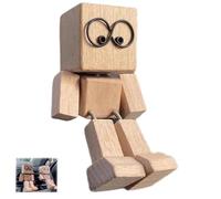Générique Shaking Wooden Man Figurine,Handmade Shaking Feet Wooden Doll, Funny W-ooden Doll Car Dashboard Decorations S-haking, Portable Handmade Shakinges Feet Woodenes Dolls (H5)