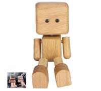 Générique Shaking Wooden Man Figurine,Handmade Shaking Feet Wooden Doll, Funny W-ooden Doll Car Dashboard Decorations S-haking, Portable Handmade Shakinges Feet Woodenes Dolls (H2)
