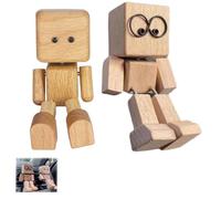 Générique Shaking Wooden Man Figurine,Handmade Shaking Feet Wooden Doll, Funny W-ooden Doll Car Dashboard Decorations S-haking, Portable Handmade Shakinges Feet Woodenes Dolls (2PCS3)