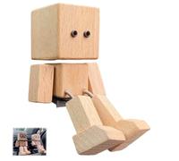 Générique Shaking Wooden Man Figurine,Handmade Shaking Feet Wooden Doll, Funny W-ooden Doll Car Dashboard Decorations S-haking, Portable Handmade Shakinges Feet Woodenes Dolls (H3)