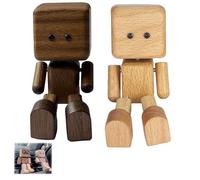 Générique Shaking Wooden Man Figurine,Handmade Shaking Feet Wooden Doll, Funny W-ooden Doll Car Dashboard Decorations S-haking, Portable Handmade Shakinges Feet Woodenes Dolls (2PCS2)