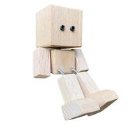 Générique Shaking Wooden Man Figurine, Wooden Figure Car Accessory, 3.15x1.97 inches Action Figurine Magnetic Base, Desktop Decoration Doll, Ideal for Dashboard, Birthday, and Home