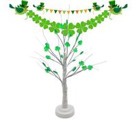 Générique Shamrock Table Tree - Lighted Decoration for Wedding Bedroom Holiday | Abs with 4.5v Power, 17.72 inch Size, Festive Desk Accessory, Saint Patricks Day, Home Living Room, Party Decor