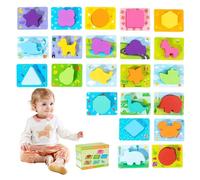 Générique Shape Matching Game, Educational Color Sorting Puzzle, 6.38x3.54x4.72 inches Easy-Grip Stacking Blocks, Brain Teaser Sensory Toy for Toddler Preschool Indoor Learning Playtime