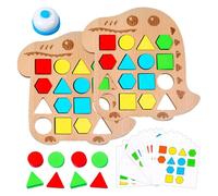 Générique Shape Puzzles for Kids, Wooden Cartoon Animal Pattern Block Kitten Frog Dinosaur, Educational Color Sorter Board Toys Puzzle for All Ages Challenge