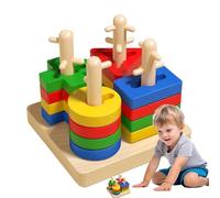 Générique Shape Sorter for Kids - Geometric Column Blocks, Educational Matching Game Playset, Early Learning Sorting Activity, Cognitive Skill Builder | Shape Matching Toy for Ages