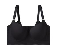 Générique Shapedly Bra, Shapedly Back Smoothing Push-up Bra, Deep Cup Bra Full Back Underwireless Plus Size Bra for Women (34E,Black)
