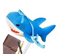Générique Shark Backpack, Cartoon Plush Bag, 30x20cm/11.81x7.87 Inches Ample Space for Books Soft Kindergarten Bookbag, Aesthetic Stuffed Doll for Children's Birthday, Home Decoration