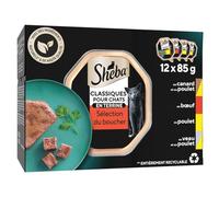 générique SHEB. - Pâtée Gourmande en Terrine pour Chat Adulte, Saveurs Canard Poulet Boeuf Jambon (12 barquettes) - Lot de 3 - Vendu par Lot