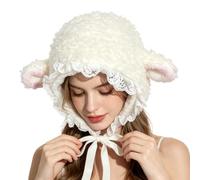 Générique Sheep Hat - Cute Warm Costume Headband with Adjustable Chin Ties