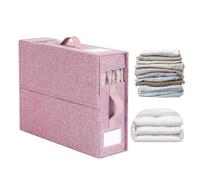 Générique Sheet Organizer - Imitation Linen And Cardboard, 14.96x12.6x4.53in Organizer Box Foldable Design | Storage Solution With Viewing, Bed Linen Storage Container For Bedrooms, Closets, Dorms