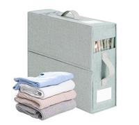 Générique Sheet Organizer - Imitation Linen And Cardboard, 14.96x12.6x4.53in Organizer Box Foldable Design | Storage Solution With Viewing, Bed Linen Storage Container For Bedrooms, Closets, Dorms