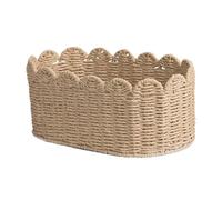 Générique Shelf Storage Baskets - Cute Woven Storage Bins for Bookshelf Corner with Iron Frame | Paper Rope Material Details with Open Organizer Function, Closet Kitchen Counter, Desktop Table, L 1pc