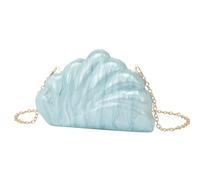 Générique Shell Bag Sac classique en forme d'éventail, couleur perle, sac à main, de soirée, bandoulière chaîne, simple(Color 4)