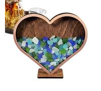 Générique Shell Holder | Wooden Heart Decorative Storage Case | Elegant Seashell Holder- Seashell Ĥolder Display Storage Box | For Starfish Shark Tooth Specimen Coral Home Office Living Room