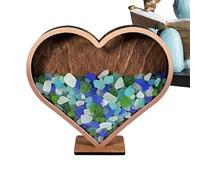 Générique Shell Holder | Wooden Heart Decorative Storage Case | Elegant Seashell Holder- Seashell Ĥolder Display Storage Box | For Starfish Shark Tooth Specimen Coral Home Office Living Room